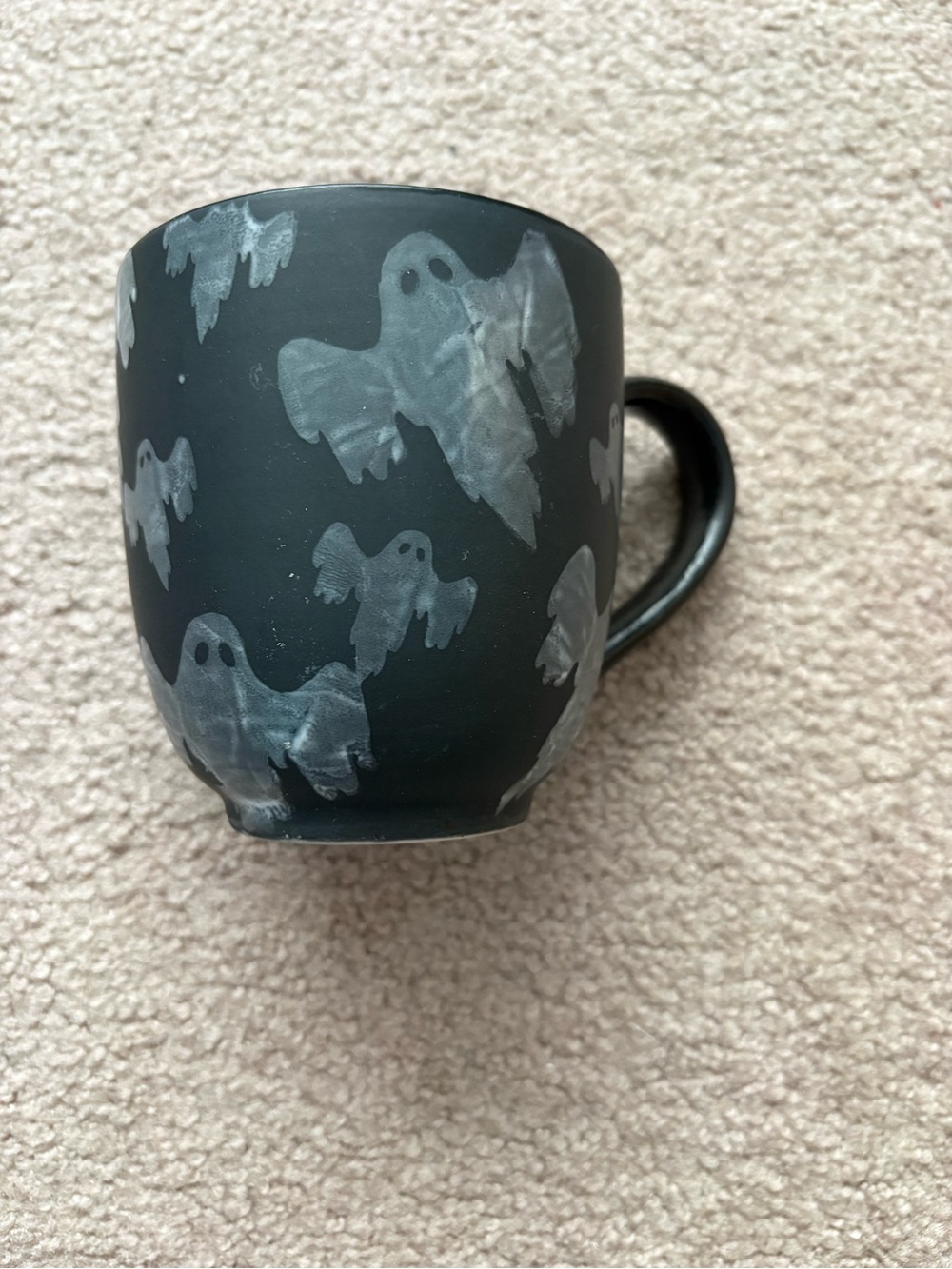 Black Ghost Pattern Ceramic Mug